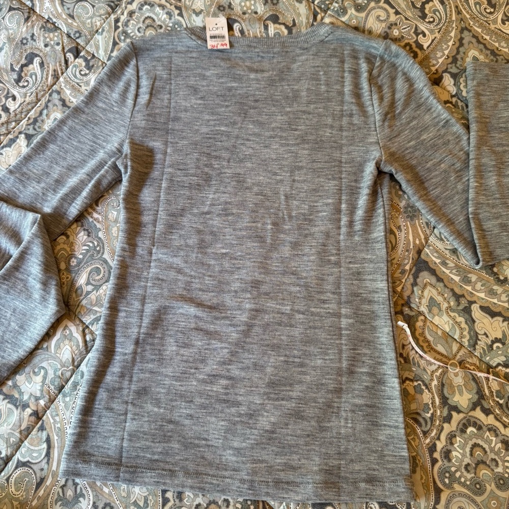 LOFT Sweater Knit Long Sleeve Tee - Picture 6 of 6